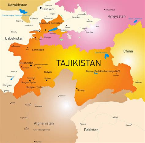 tajikistan map asia